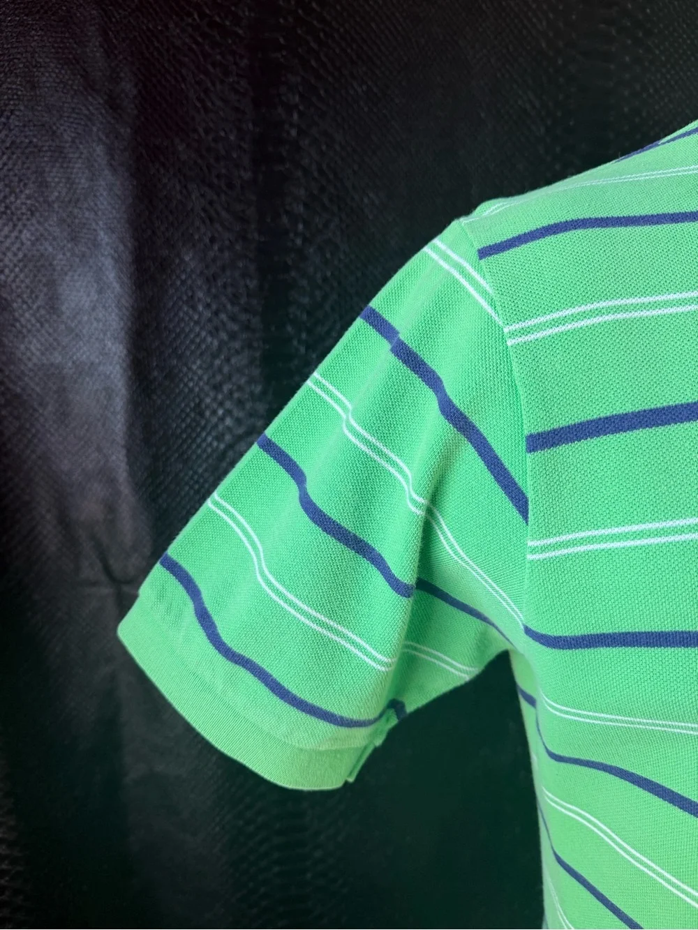 Polo Ralph Lauren Short Sleeve Polo Shirt Men’s Medium Lime Green Navy Stripe